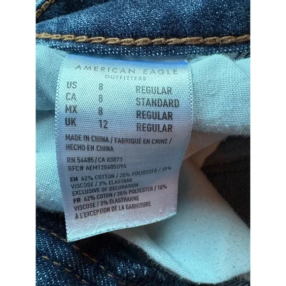 American Eagle Hi Rise Jeggings Women Size 8 Blue Stretch Denim - Picture 4 of 10
